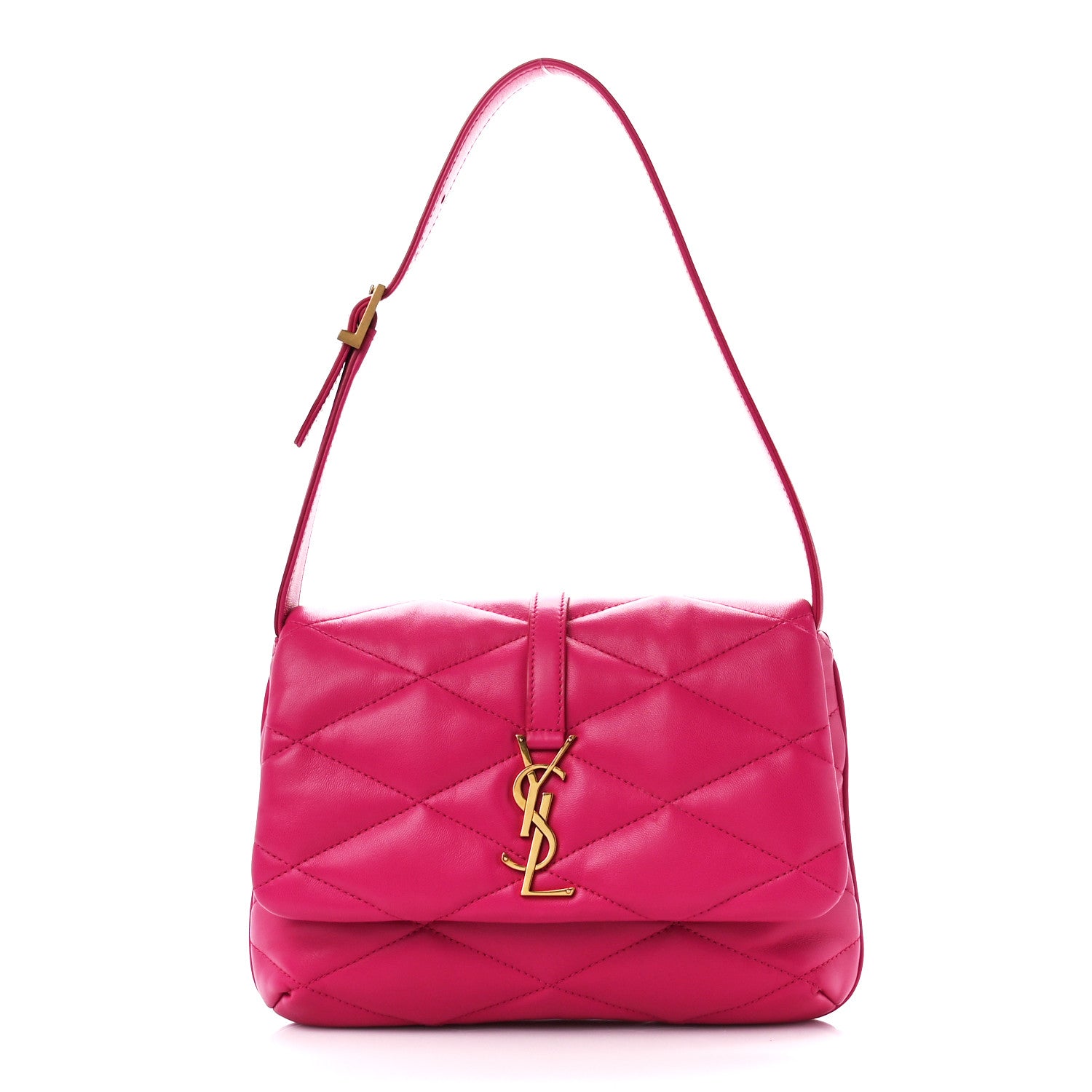 Saint Laurent Lambskin Quilted Le 57 Diamond Shoulder Bag Pink 1 of 10