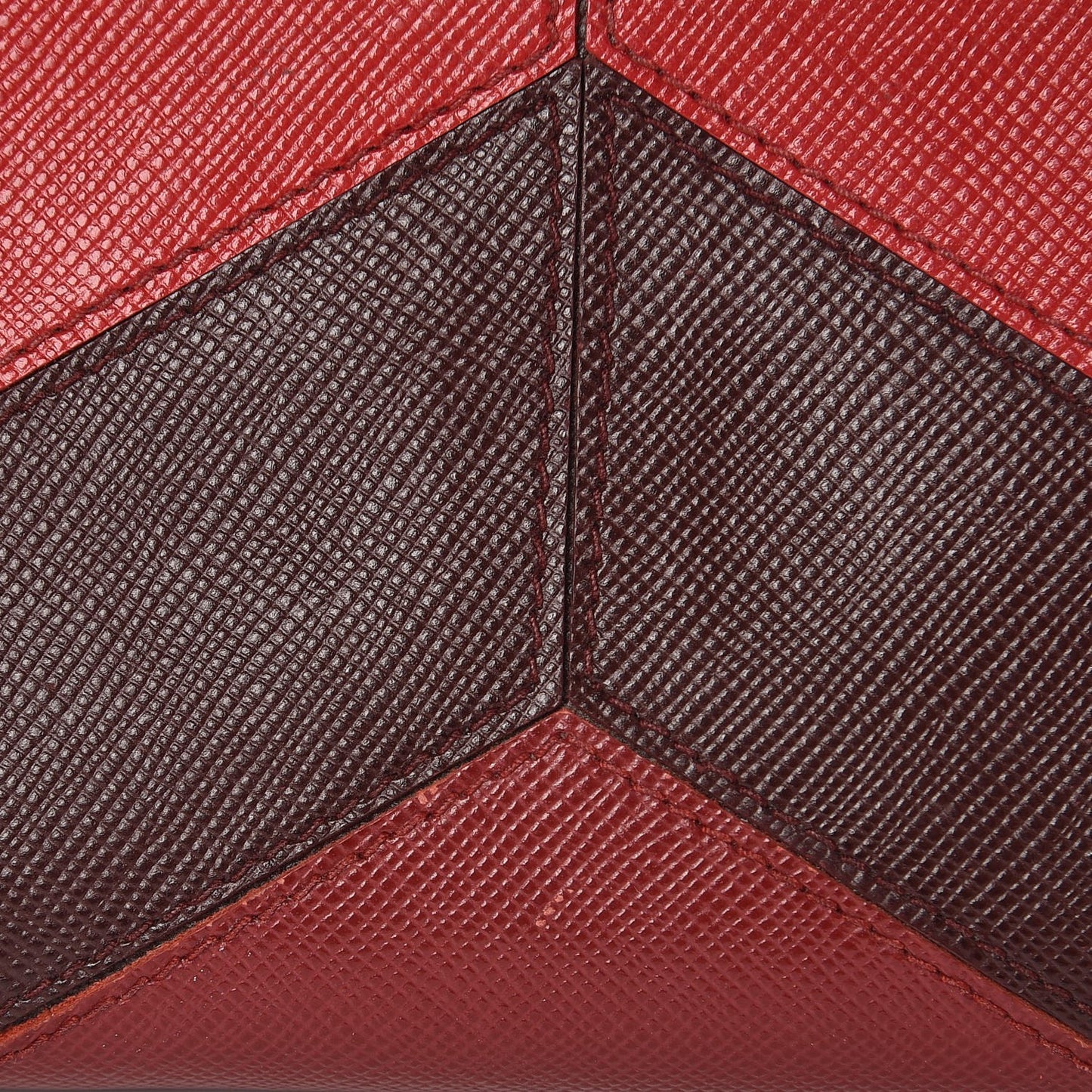 Saffiano Chevron Zip Around Wallet Rubino