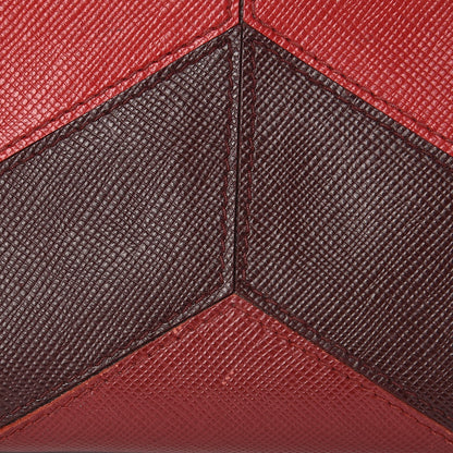Prada Saffiano Chevron Zip Around Wallet Rubino 7 of 10