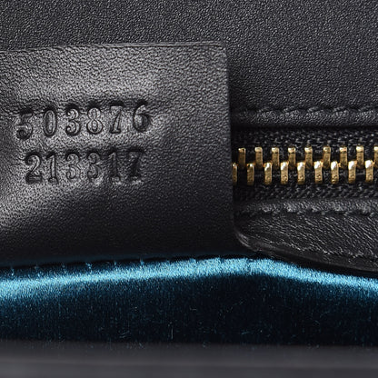 Gucci Suede Patent Web Dragon Embroidered Medium Ophidia Chain Shoulder Bag Blue Multicolor Black 7 of 11