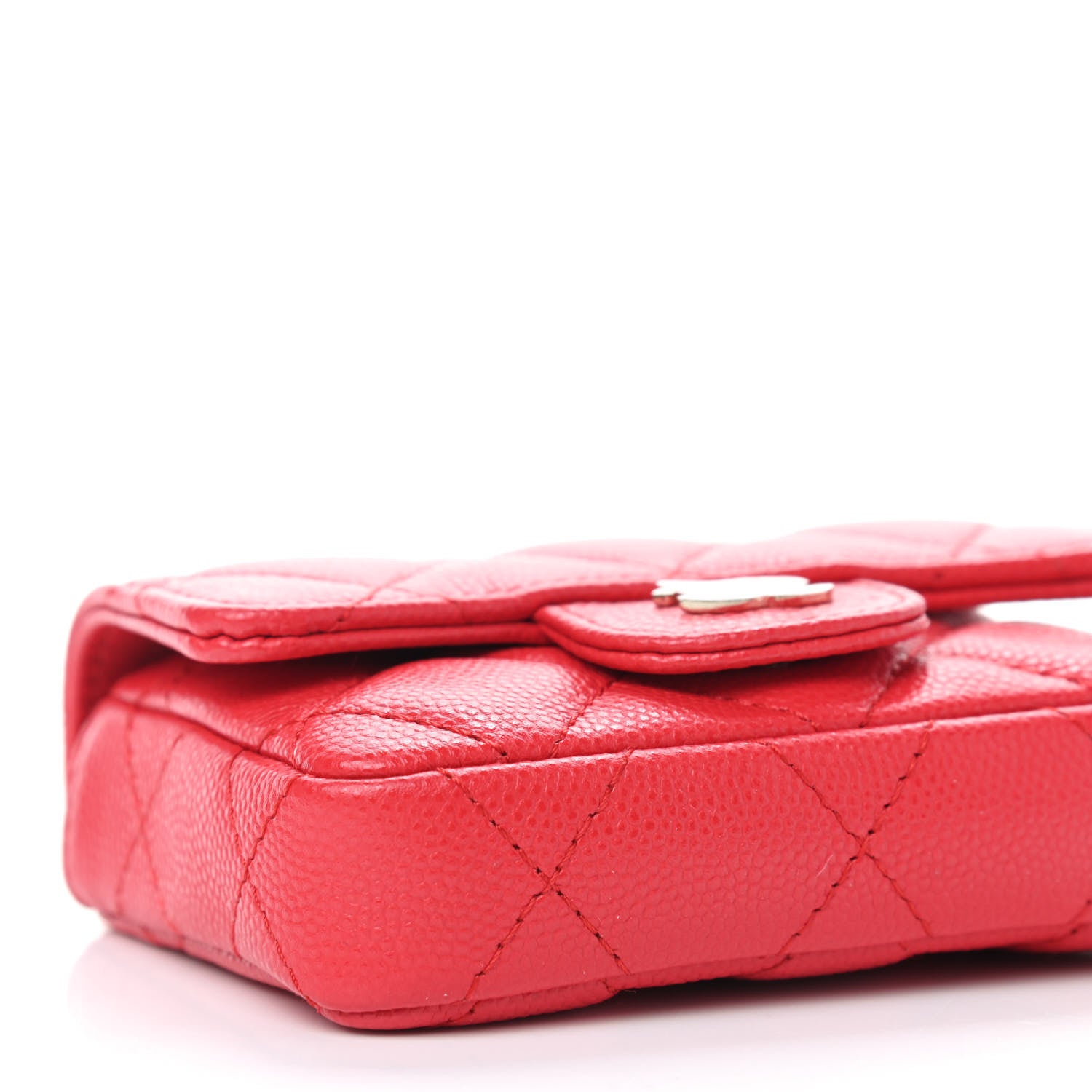 Chanel Caviar Quilted Mini Chain Belt Bag Red 5 of 9