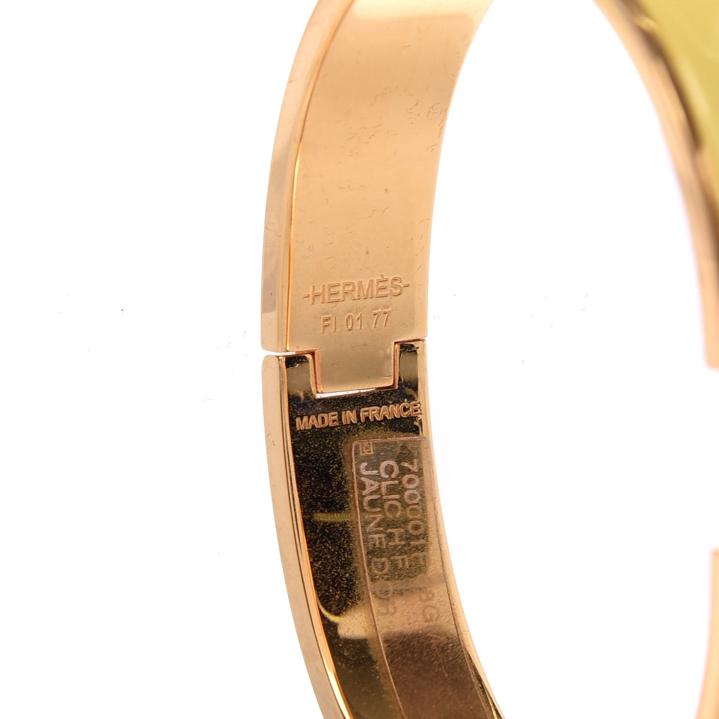 Enamel Narrow Clic Clac H Bracelet GM Jaune D'Or
