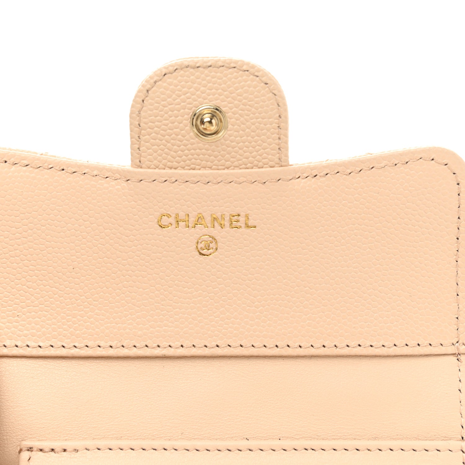 Chanel Caviar Quilted Compact Flap Wallet Beige 6 of 9