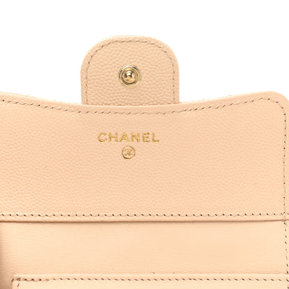 Chanel Caviar Quilted Compact Flap Wallet Beige 6 of 9