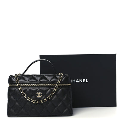 Chanel Caviar Quilted Top Handle Slim Vanity With Chain Black 11 of 11