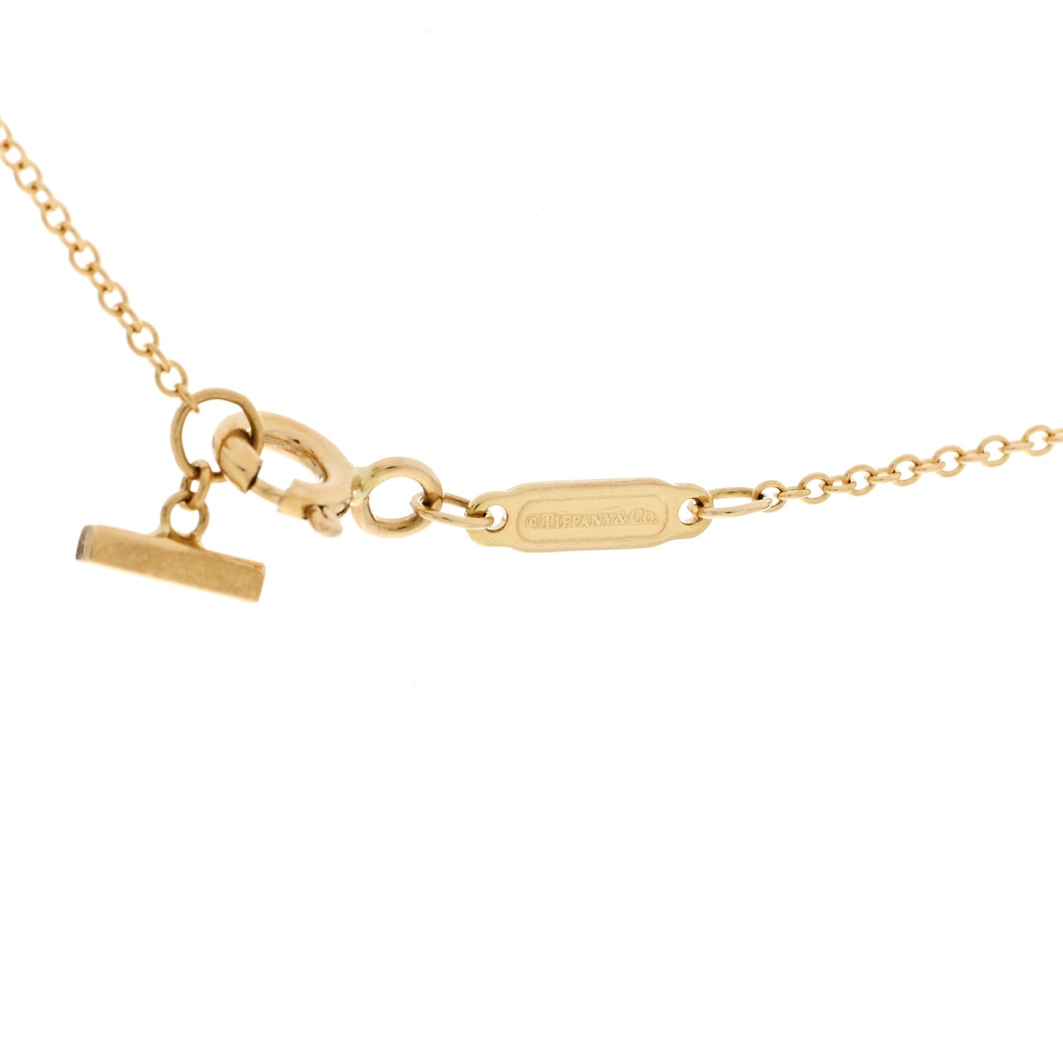 Tiffany 18K Yellow Gold Diamond Mini T Smile Pendant Necklace 4 of 6