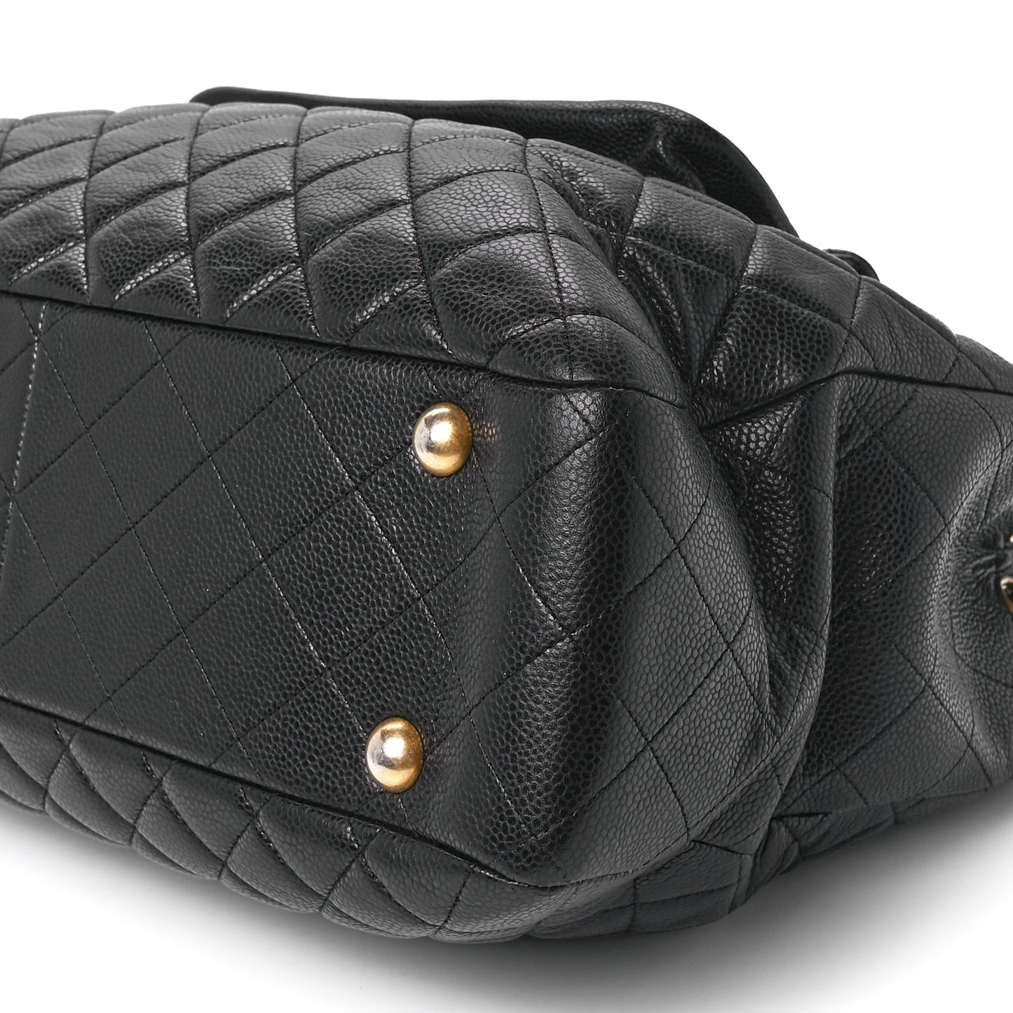 Caviar Quilted Flap Tote Black