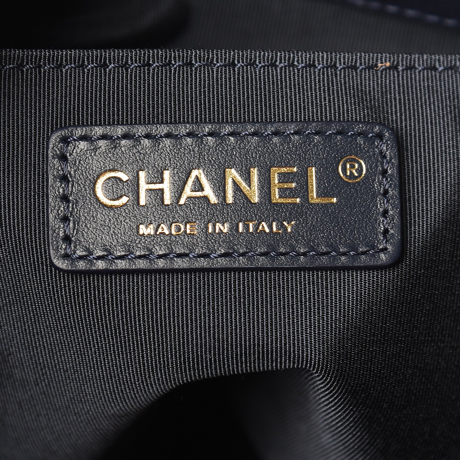Chanel Caviar Quilted Rolled Up Bucket Drawstring Bag Navy 6 of 11