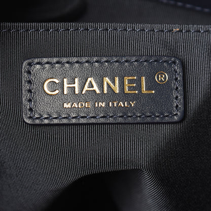 Chanel Caviar Quilted Rolled Up Bucket Drawstring Bag Navy 6 of 11