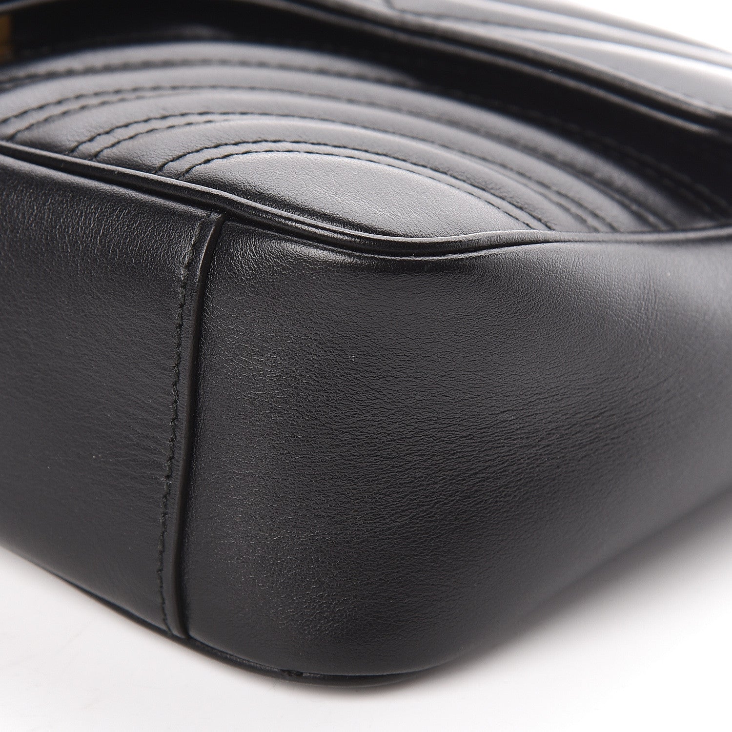Gucci Calfskin Matelasse Small GG Marmont Shoulder Bag Black 10 of 10