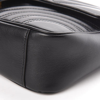 Gucci Calfskin Matelasse Small GG Marmont Shoulder Bag Black 10 of 10