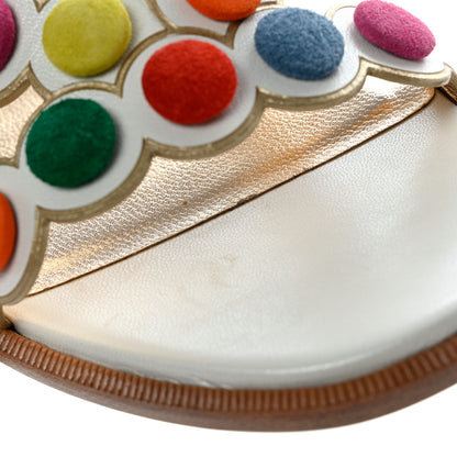 Christian Louboutin Kid Suede Smarta Flat Sandals 37.5 White Multicolor 8 of 14