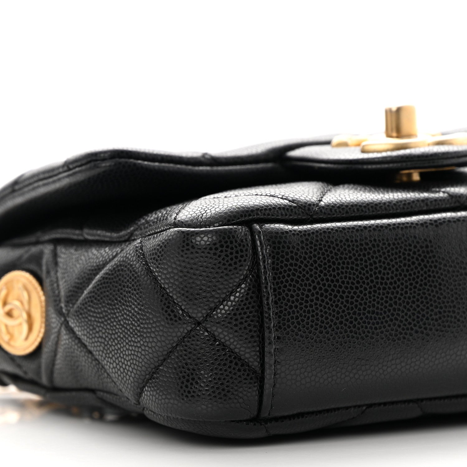 Chanel Caviar Quilted Mini Twist Your Buttons Flap Black 9 of 13