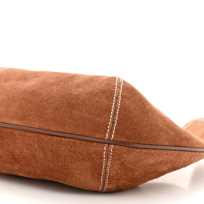 Salvatore Ferragamo Suede Stitched Hobo Brown 9 of 9