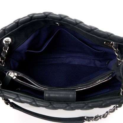 Chanel Lambskin Quilted Medium New Bubble North South Tote Black 5 of 12