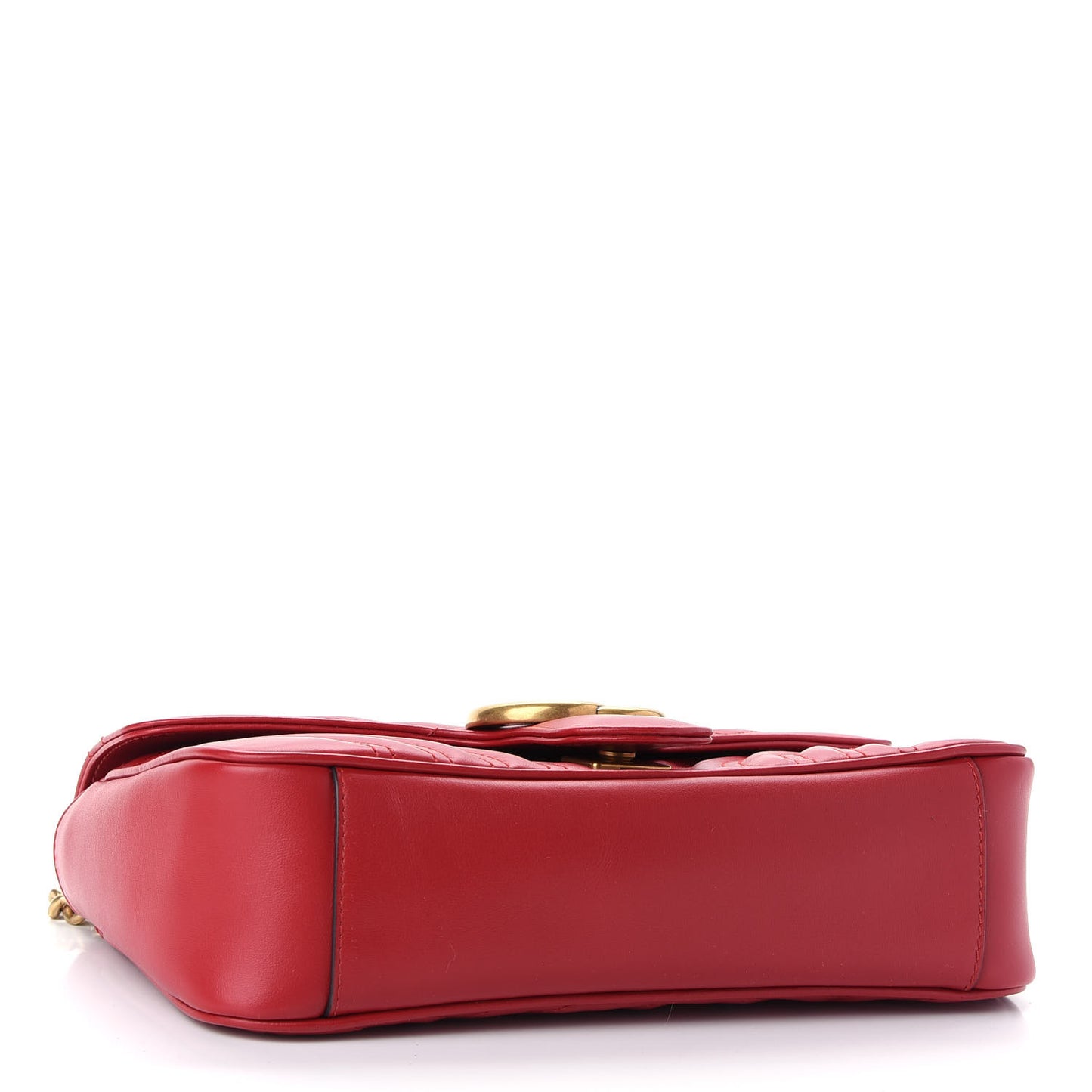 Calfskin Matelasse Small GG Marmont Shoulder Bag Hibiscus Red