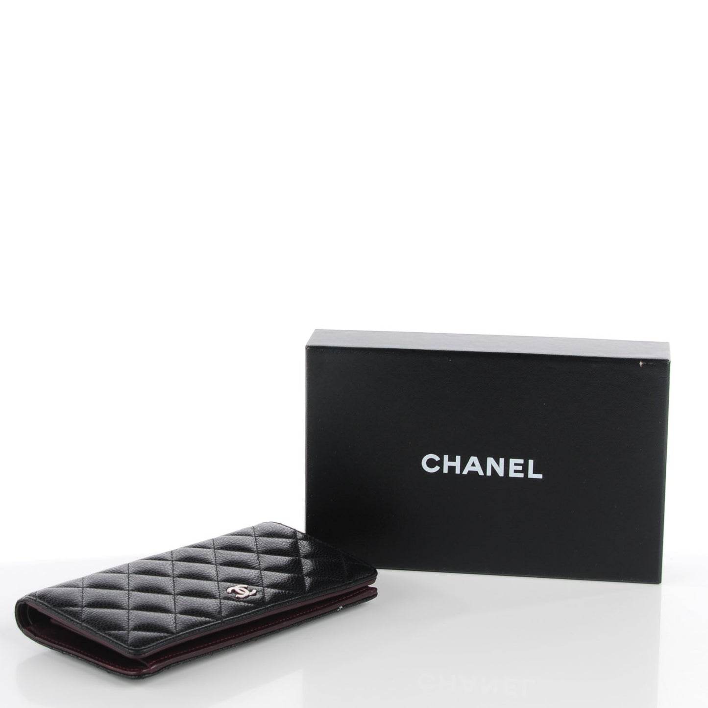 Caviar Quilted Yen Wallet Black