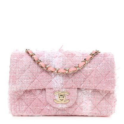 Chanel Tweed Quilted Mini Rectangular Flap Light Pink White 1 of 11