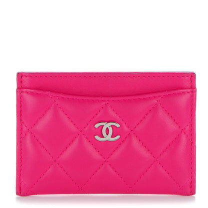 Chanel Lambskin Quilted Card Holder Fuchsia 1 of 8