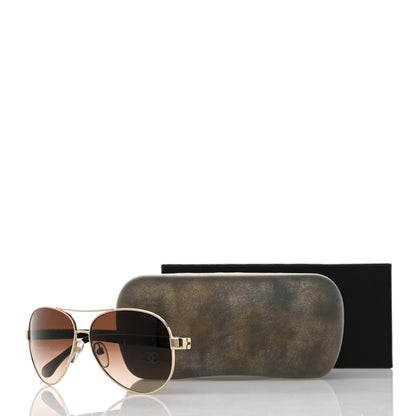Chanel Lambskin Quilted CC Aviator Sunglasses 4195-Q Brown 8 of 8