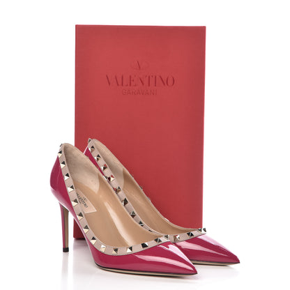 Valentino Garavani Patent Rockstud 85mm Pumps 38.5 Deep Cyclamin Poudre 9 of 9
