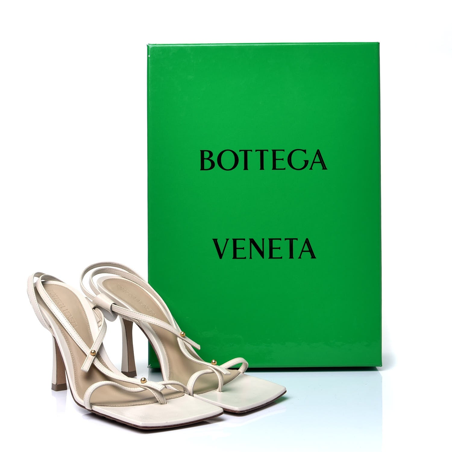 Bottega Veneta Lambskin Studded Stretch Multi Strap 90mm Sandals