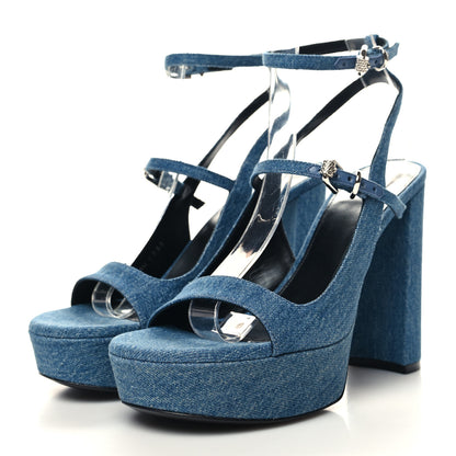 Givenchy Denim Voyou Sandals 38.5 Medium Blue 3 of 9