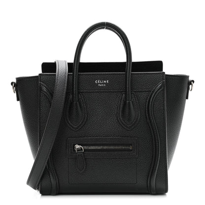Celine Drummed Calfskin Nano Luggage Black 1 of 10