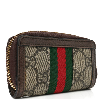 Gucci GG Supreme Monogram Web Ophidia Zip Around Key Case Beige New Acero 3 of 7