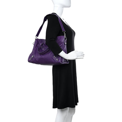 Balenciaga Agneau Giant 12 Silver Hardware City Dark Violet 2 of 15