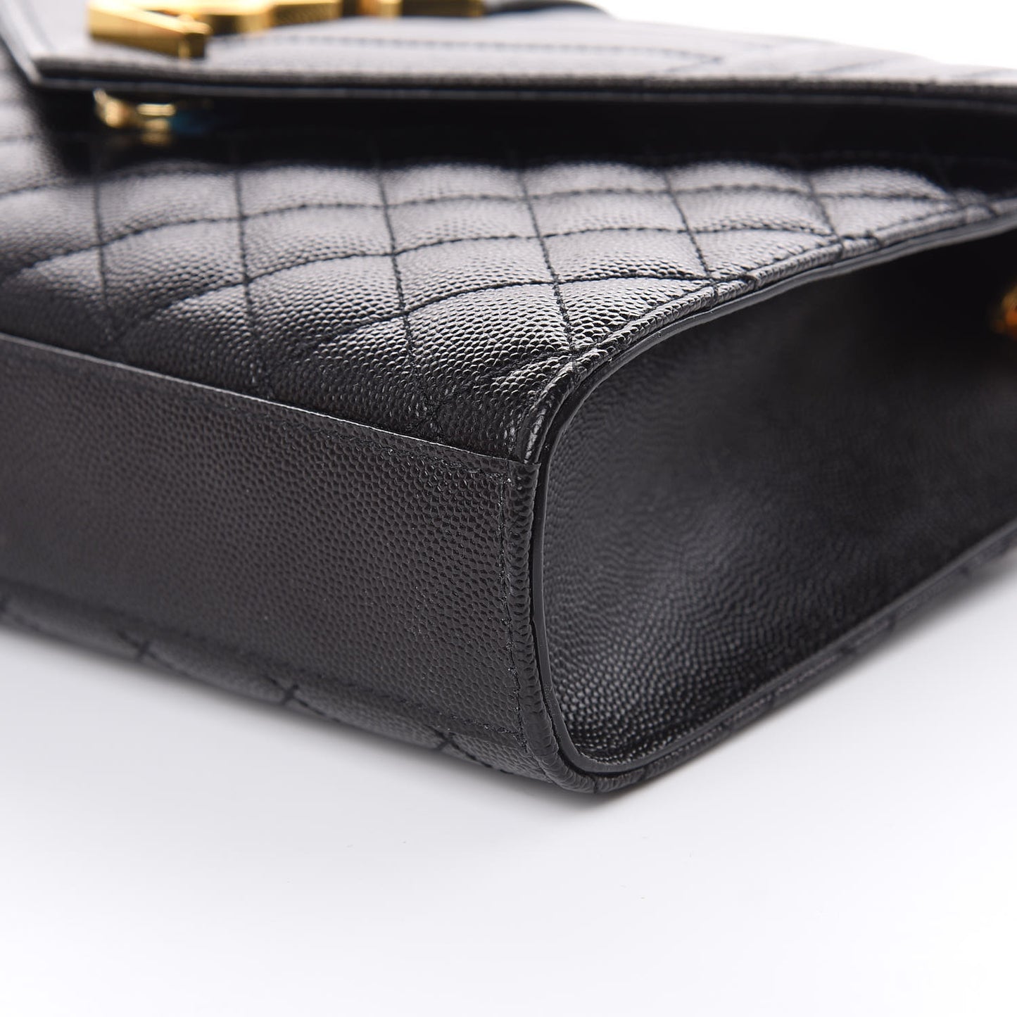 Grain De Poudre Textured Mixed Matelasse Triquilt Medium Monogram Satchel Black