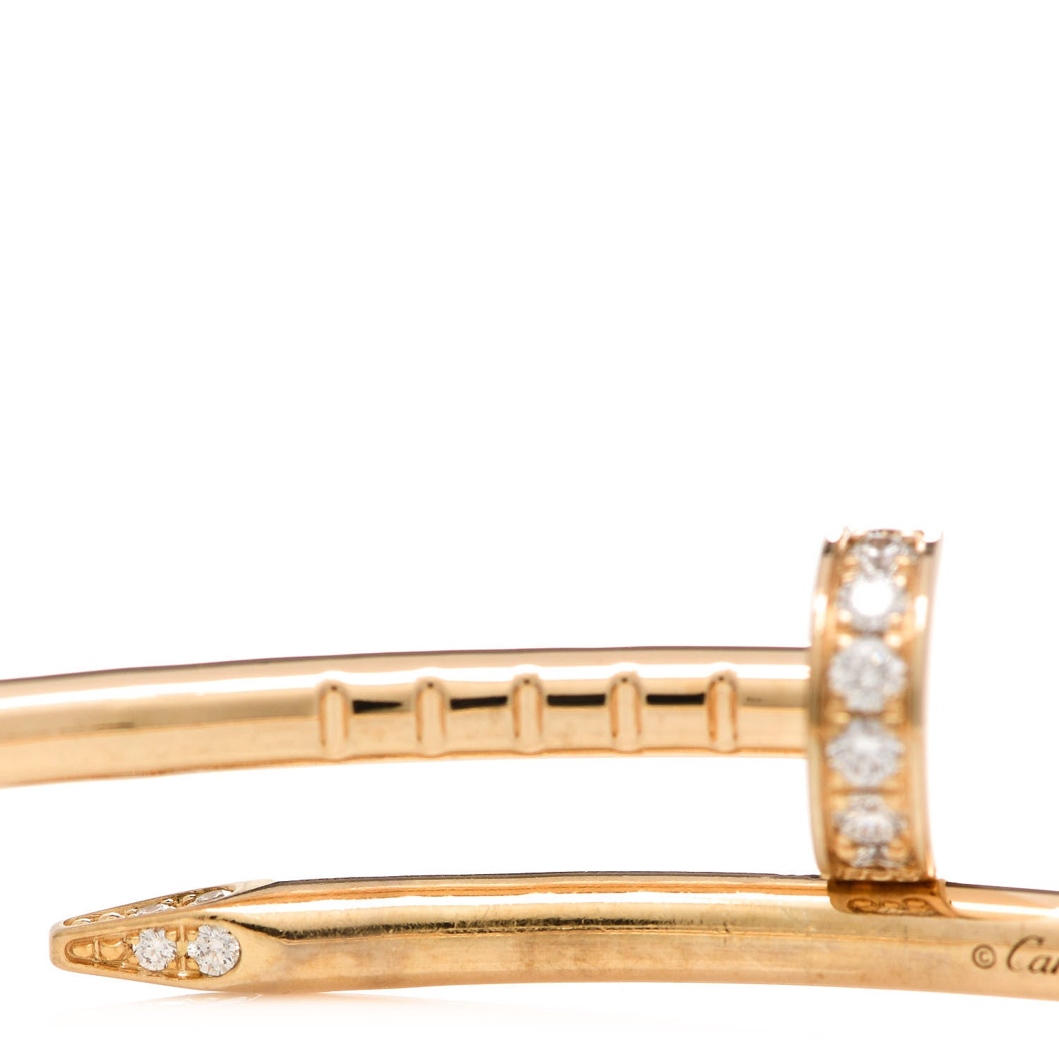 Cartier 18K Yellow Gold Diamond Small Juste Un Clou Bracelet 15 4 of 5