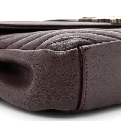Saint Laurent Sheepskin Matelasse Chevron Monogram Medium College Bag Amaranto 11 of 14