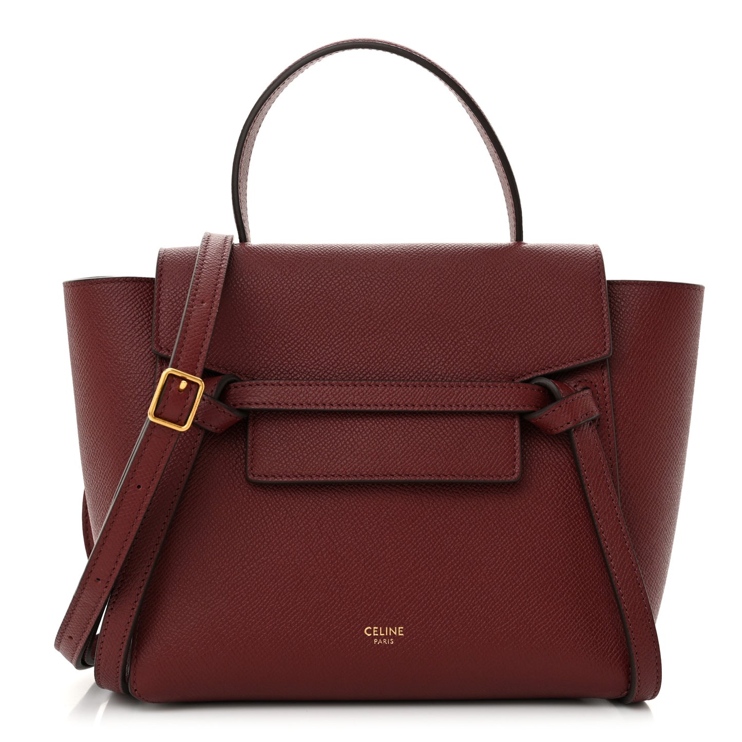 Grained Calfskin Nano Belt Bag Burgundy
