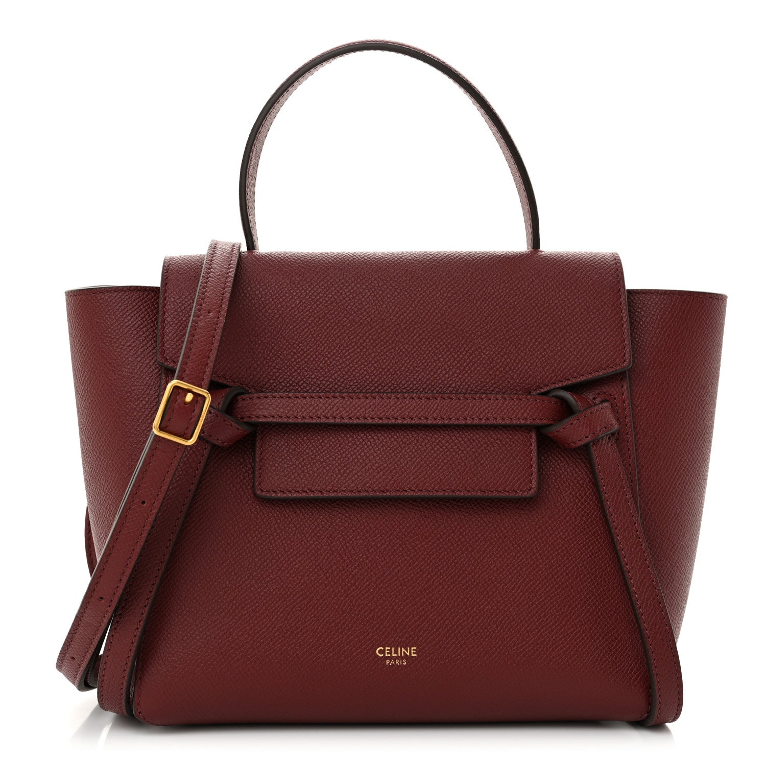 Celine Grained Calfskin Nano Belt Bag Burgundy 1 of 10