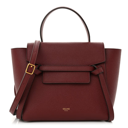 Celine Grained Calfskin Nano Belt Bag Burgundy 1 of 10