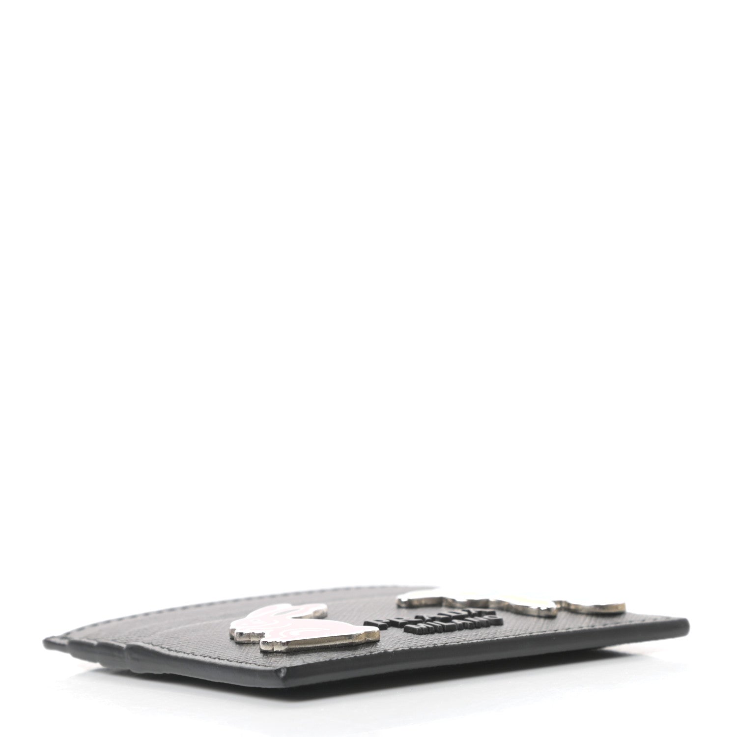 Prada Saffiano Shine Smalto Monochrome Card Holder Black 4 of 6