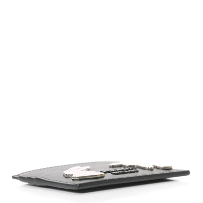 Prada Saffiano Shine Smalto Monochrome Card Holder Black 4 of 6