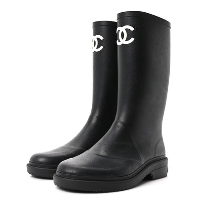 Chanel Caoutchouk CC High Boots 40 Black 4 of 10