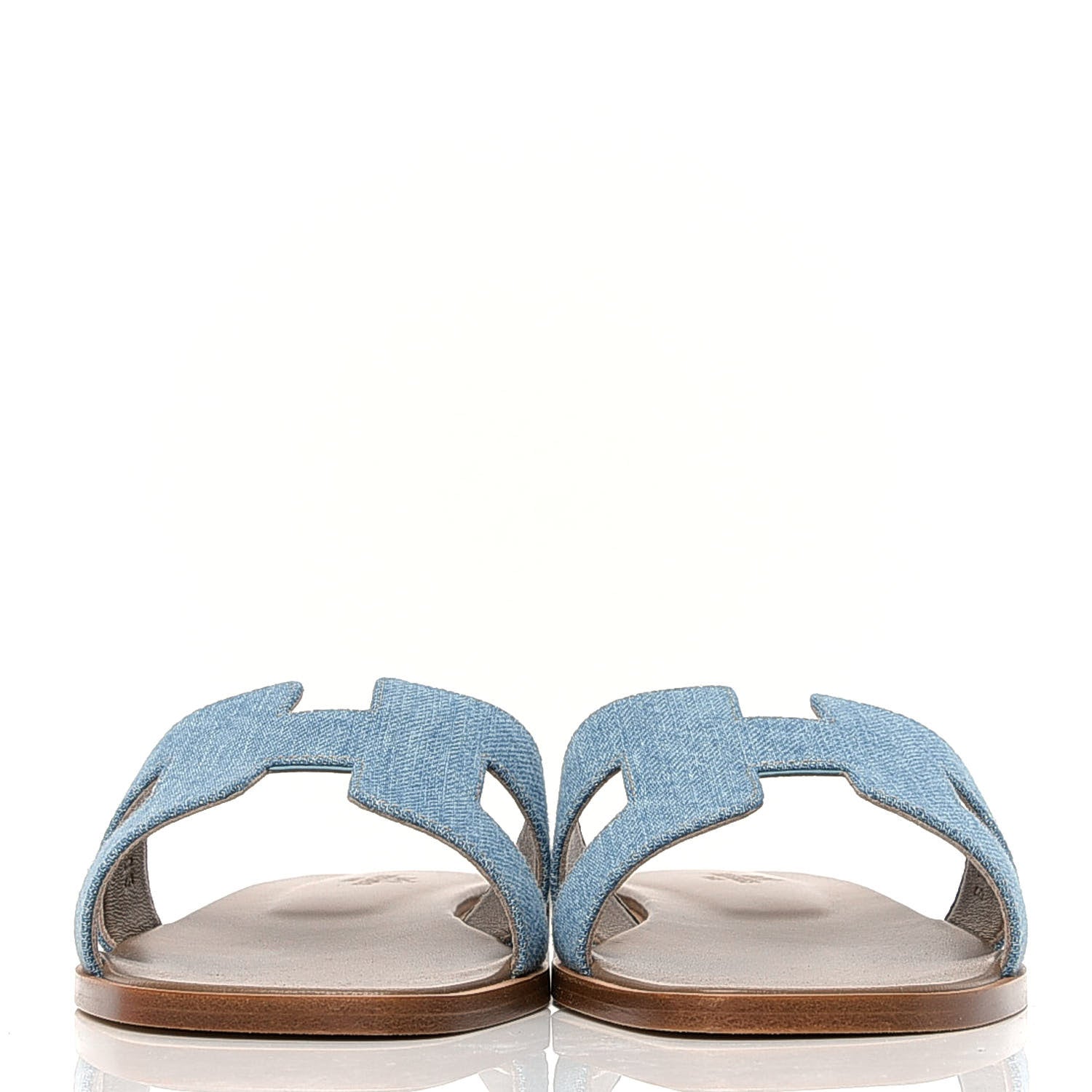 Hermes Denim Canvas Oran Sandals 39 Bleu Clair 2 of 9