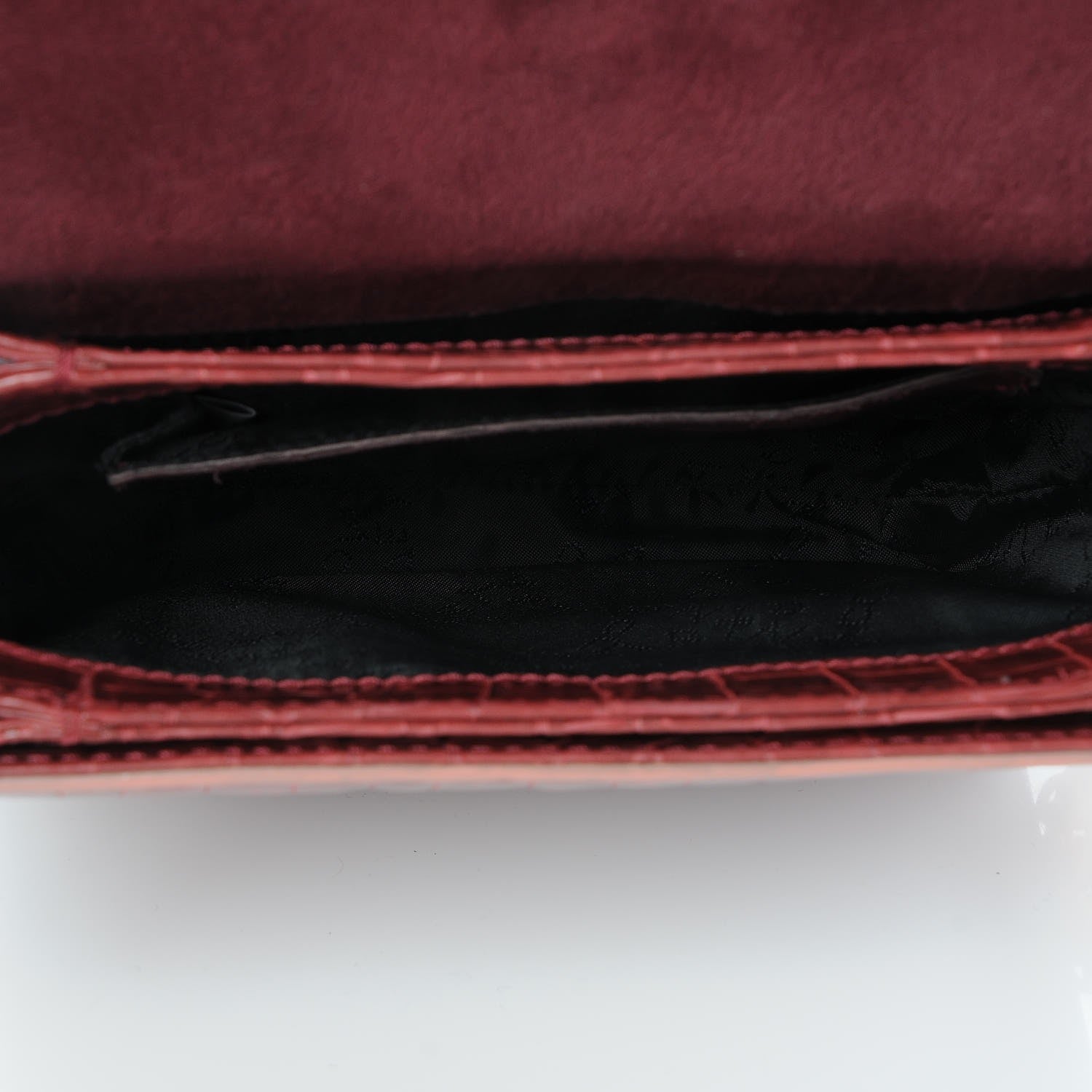 Stella McCartney Embossed Crocodile Effect Grace Burgundy 5 of 7