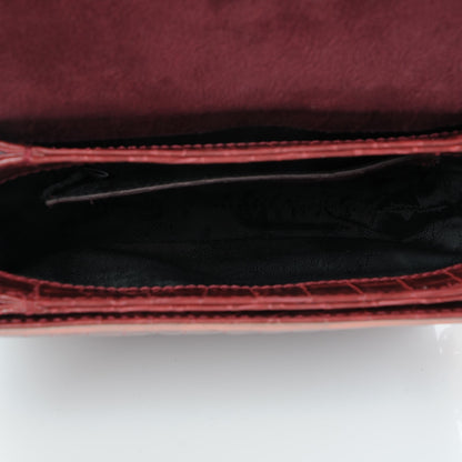 Stella McCartney Embossed Crocodile Effect Grace Burgundy 5 of 7