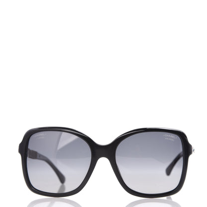 Chanel Crystal Baguette Polarized Square Sunglasses 5308-B Black 2 of 8