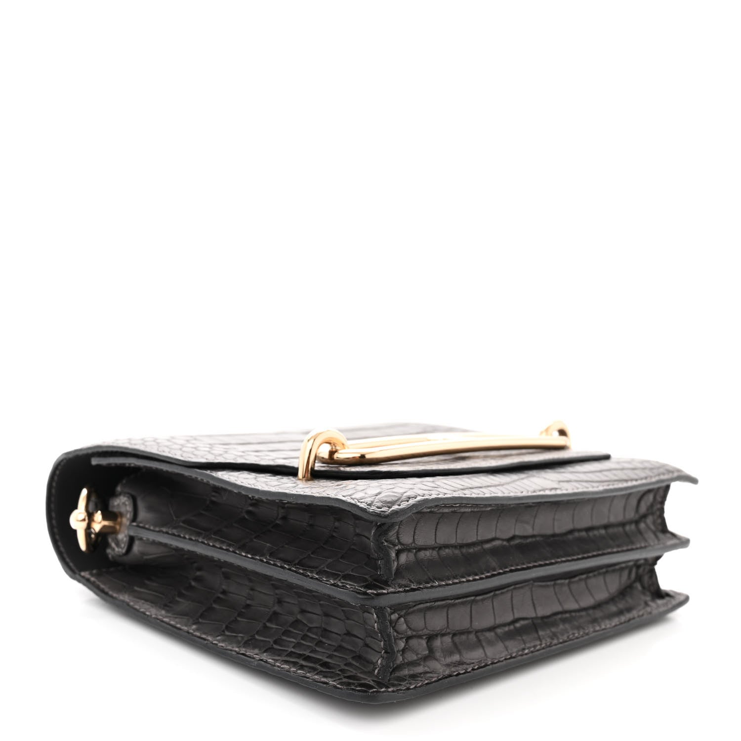 Hermes Matte Alligator Mini Sac Roulis Graphite 4 of 14