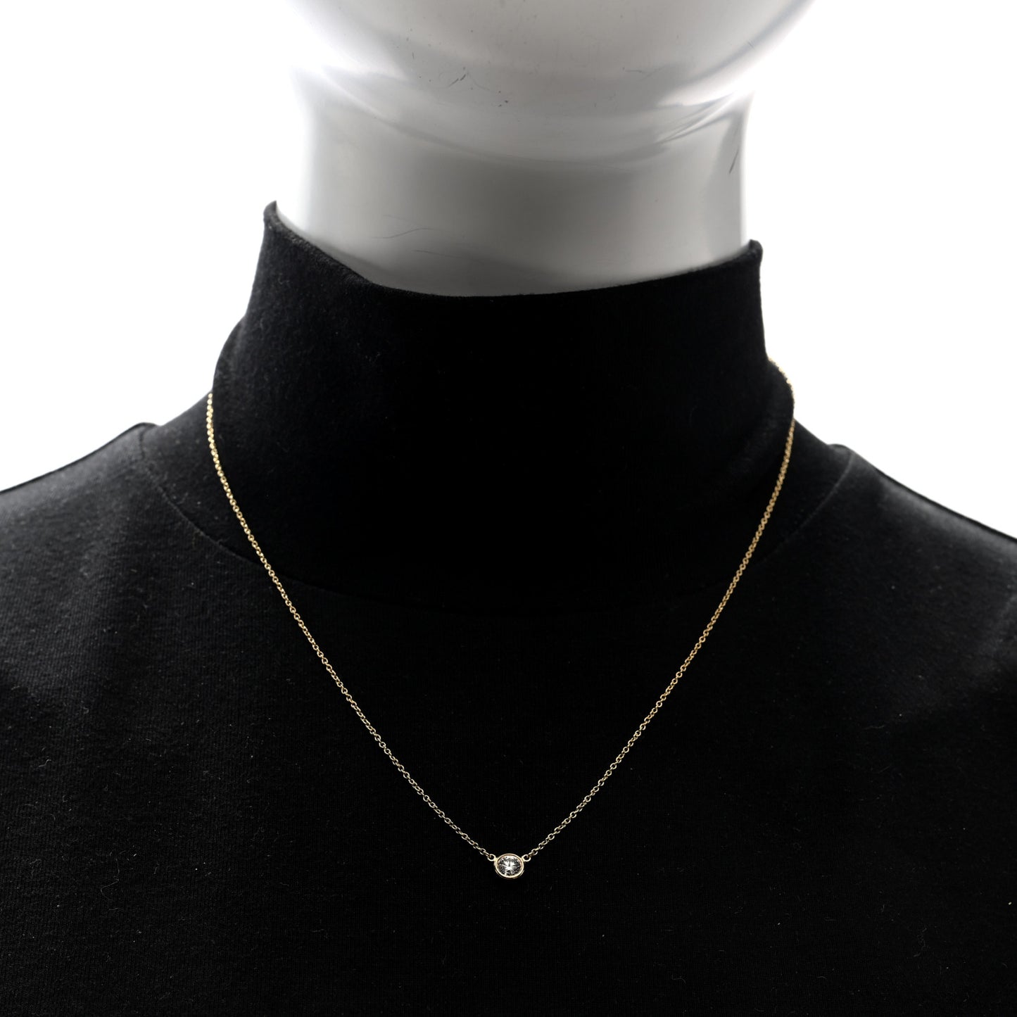 18K Yellow Gold Diamond .29ct Elsa Peretti Diamonds by the Yard Pendant Necklace