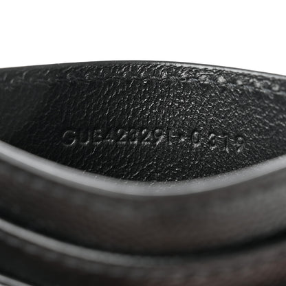 Saint Laurent Grain De Poudre Matelasse Chevron Monochrome Monogram Credit Card Case Black 7 of 7