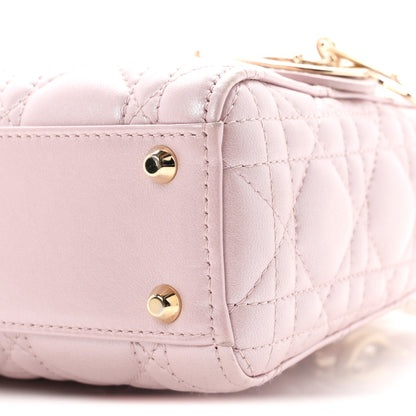 Christian Dior Metallic Lambskin Cannage Mini Lady Dior Lotus 10 of 12
