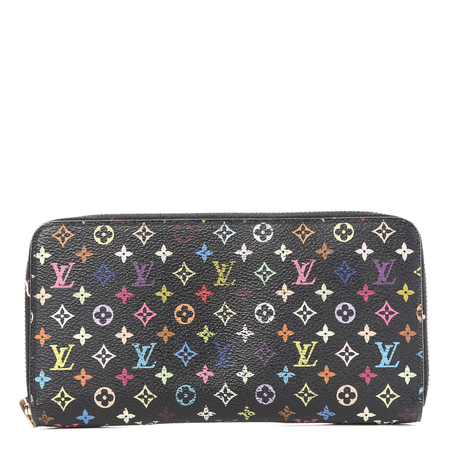 Louis Vuitton Monogram Multicolor Zippy Wallet Black Grenade 1 of 9