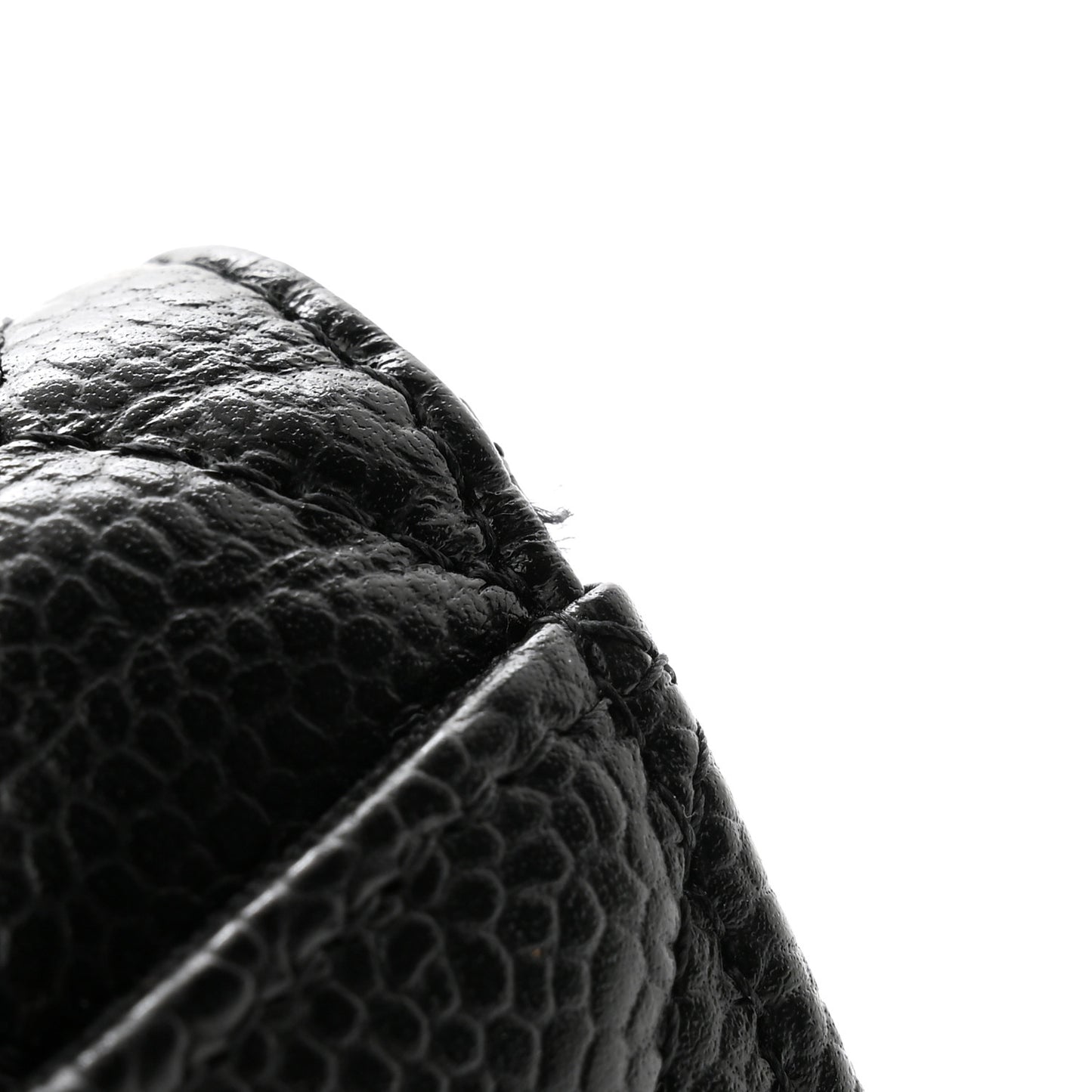 Caviar Quilted Flap Card Holder Wallet Black