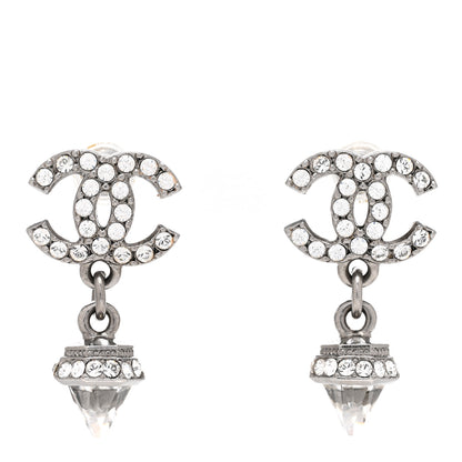 Chanel Ruthenium CC Crystal Drop Earrings 1 of 4